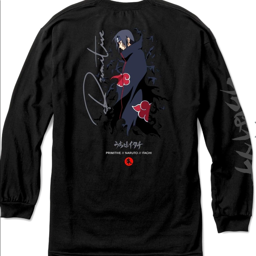 Zumiez | Primitive x Naruto Shippuden Itachi Crows Long Sleeve Shirt Black S